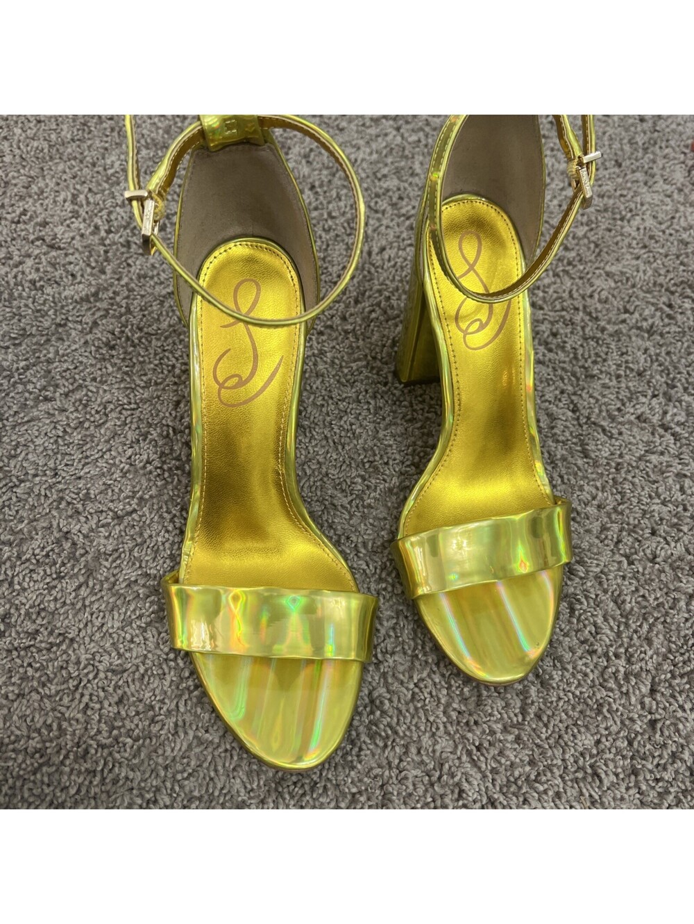 Sam Edelman Yaro Block Heel Sandal Mimosa Gold, Size 6.5